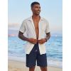 imageCOOFANDY Mens Casual Linen Shorts Elastic Waist Drawstring Loose Fit Summer Beach Vacation Shorts with PocketsNavy Blue