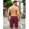 imageCOOFANDY Mens Casual Linen Shorts Elastic Waist Drawstring Loose Fit Summer Beach Vacation Shorts with PocketsWine Red