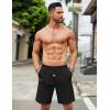 imageCOOFANDY Mens Casual Linen Shorts Elastic Waist Drawstring Loose Fit Summer Beach Vacation Shorts with PocketsZ KhakiBlack
