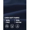 imageCOOFANDY Mens Casual Linen Shorts Elastic Waist Drawstring Loose Fit Summer Beach Vacation Shorts with PocketsZ KhakiNavy Blue