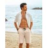 imageCOOFANDY Mens Casual Shorts Cotton Stretch Drawstring Summer Beach Shorts Chino Golf Shorts with PocketsBeige