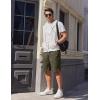 imageCOOFANDY Mens Casual Shorts Cotton Stretch Drawstring Summer Beach Shorts Chino Golf Shorts with PocketsDark Green