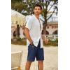 imageCOOFANDY Mens Casual Shorts Cotton Stretch Drawstring Summer Beach Shorts Chino Golf Shorts with PocketsNavy Blue