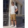 imageCOOFANDY Mens Casual Shorts Cotton Stretch Drawstring Summer Beach Shorts Chino Golf Shorts with PocketsTurmeric