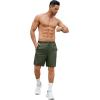 imageCOOFANDY Mens Gym Workout Shorts 7 Inch Stretch Athletic Shorts Lightweight Running Training Short Pants with PocketsArmy Green 1 Pack of 1