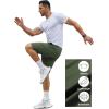 imageCOOFANDY Mens Gym Workout Shorts 7 Inch Stretch Athletic Shorts Lightweight Running Training Short Pants with PocketsBlack  Army Green
