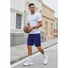 imageCOOFANDY Mens Gym Workout Shorts 7 Inch Stretch Athletic Shorts Lightweight Running Training Short Pants with PocketsBlue 1 Pack of 1