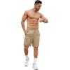 imageCOOFANDY Mens Gym Workout Shorts 7 Inch Stretch Athletic Shorts Lightweight Running Training Short Pants with PocketsKhaki 1 Pack of 1
