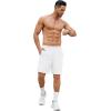 imageCOOFANDY Mens Gym Workout Shorts 7 Inch Stretch Athletic Shorts Lightweight Running Training Short Pants with PocketsWhite 1 Pack of 1