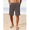 imageCOOFANDY Mens Linen Shorts Casual Summer Beach Shorts Elastic Waist Drawstring Vacation Shorts with PocketsDark Gray