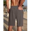 imageCOOFANDY Mens Linen Shorts Casual Summer Beach Shorts Elastic Waist Drawstring Vacation Shorts with PocketsDark Gray
