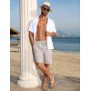 imageCOOFANDY Mens Linen Shorts Casual Summer Beach Shorts Elastic Waist Drawstring Vacation Shorts with PocketsLight Gray