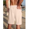 imageCOOFANDY Mens Linen Shorts Casual Summer Beach Shorts Elastic Waist Drawstring Vacation Shorts with PocketsLight Khaki