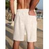 imageCOOFANDY Mens Linen Shorts Casual Summer Beach Shorts Elastic Waist Drawstring Vacation Shorts with PocketsLinen Khaki