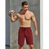 imageCOOFANDY Mens Sweat Shorts 7 Inch Athletic Workout Shorts 2 Pack Casual Lounge Joggers Short Pants with Pockets2 Packblackwine Red
