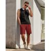 imageCOOFANDY Mens Sweat Shorts 7 Inch Athletic Workout Shorts 2 Pack Casual Lounge Joggers Short Pants with Pockets2 Packblackwine Red
