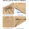 imageCOOFANDY Mens Sweat Shorts 7 Inch Athletic Workout Shorts 2 Pack Casual Lounge Joggers Short Pants with Pockets2 Packkhakiblack