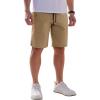 imageCOOFANDY Mens Casual Shorts Cotton Stretch Drawstring Summer Beach Shorts Chino Golf Shorts with PocketsDark Khaki