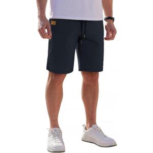 imageCOOFANDY Mens Casual Shorts Cotton Stretch Drawstring Summer Beach Shorts Chino Golf Shorts with PocketsRoyal Blue