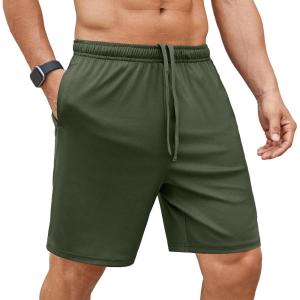 imageCOOFANDY Mens Gym Workout Shorts 7 Inch Stretch Athletic Shorts Lightweight Running Training Short Pants with PocketsArmy Green 1 Pack of 1