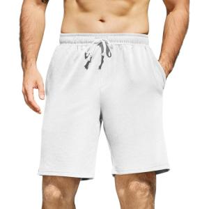 imageCOOFANDY Mens Sweat Shorts 7 Inch Athletic Workout Shorts 2 Pack Casual Lounge Joggers Short Pants with PocketsWhite1 Pack of 1