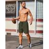 imageCOOFANDY Mens 2 Pack Gym Workout Shorts 7 Inch Athletic Shorts Quick Dry Running Shorts with PocketsBlackArmy Green