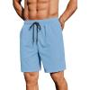 imageCOOFANDY Mens 2 Pack Gym Workout Shorts 7 Inch Athletic Shorts Quick Dry Running Shorts with PocketsDark GreyLight Blue