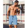 imageCOOFANDY Mens 2 Pack Gym Workout Shorts 7 Inch Athletic Shorts Quick Dry Running Shorts with PocketsDark GreyLight Blue