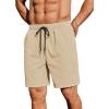 imageCOOFANDY Mens 2 Pack Gym Workout Shorts 7 Inch Athletic Shorts Quick Dry Running Shorts with PocketsLight KhakiLight Grey