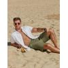 imageCOOFANDY Mens Casual 9 Inch Shorts Summer Beach Linen Shorts Lightweight Drawstring Elastic Waist Shorts with PocketsArmy Green