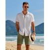 imageCOOFANDY Mens Casual 9 Inch Shorts Summer Beach Linen Shorts Lightweight Drawstring Elastic Waist Shorts with PocketsArmy Green