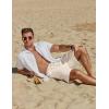 imageCOOFANDY Mens Casual 9 Inch Shorts Summer Beach Linen Shorts Lightweight Drawstring Elastic Waist Shorts with PocketsBeige
