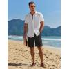 imageCOOFANDY Mens Casual 9 Inch Shorts Summer Beach Linen Shorts Lightweight Drawstring Elastic Waist Shorts with PocketsBlack