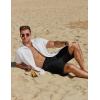imageCOOFANDY Mens Casual 9 Inch Shorts Summer Beach Linen Shorts Lightweight Drawstring Elastic Waist Shorts with PocketsBlack