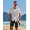 imageCOOFANDY Mens Casual 9 Inch Shorts Summer Beach Linen Shorts Lightweight Drawstring Elastic Waist Shorts with PocketsBlack