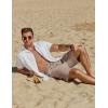 imageCOOFANDY Mens Casual 9 Inch Shorts Summer Beach Linen Shorts Lightweight Drawstring Elastic Waist Shorts with PocketsBrown