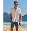 imageCOOFANDY Mens Casual 9 Inch Shorts Summer Beach Linen Shorts Lightweight Drawstring Elastic Waist Shorts with PocketsDeep Grey