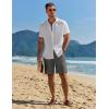 imageCOOFANDY Mens Casual 9 Inch Shorts Summer Beach Linen Shorts Lightweight Drawstring Elastic Waist Shorts with PocketsDeep Grey