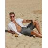 imageCOOFANDY Mens Casual 9 Inch Shorts Summer Beach Linen Shorts Lightweight Drawstring Elastic Waist Shorts with PocketsDeep Grey