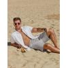 imageCOOFANDY Mens Casual 9 Inch Shorts Summer Beach Linen Shorts Lightweight Drawstring Elastic Waist Shorts with PocketsLight Grey