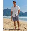 imageCOOFANDY Mens Casual 9 Inch Shorts Summer Beach Linen Shorts Lightweight Drawstring Elastic Waist Shorts with PocketsNavy Blue