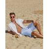 imageCOOFANDY Mens Casual 9 Inch Shorts Summer Beach Linen Shorts Lightweight Drawstring Elastic Waist Shorts with PocketsSky Blue