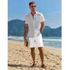 imageCOOFANDY Mens Casual 9 Inch Shorts Summer Beach Linen Shorts Lightweight Drawstring Elastic Waist Shorts with PocketsWhite