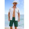 imageCOOFANDY Mens Casual Shorts Drawstring Elastic Waist Shorts Lightweight Stretch Summer Beach Shorts with PocketsGreen