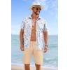 imageCOOFANDY Mens Casual Shorts Drawstring Elastic Waist Shorts Lightweight Stretch Summer Beach Shorts with PocketsLight Khaki
