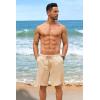 imageCOOFANDY Mens Casual Shorts Drawstring Elastic Waist Shorts Lightweight Stretch Summer Beach Shorts with PocketsLight Khaki