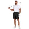 imageCOOFANDY Mens Golf Dress Shorts Lightweight 7quot Hiking Shorts Casual Summer Shorts with PocketsBlack