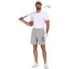 imageCOOFANDY Mens Golf Dress Shorts Lightweight 7quot Hiking Shorts Casual Summer Shorts with PocketsLight Grey