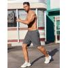 imageCOOFANDY Mens Gym Workout Athletic Shorts Running Jogger Quick Dry Lightweight Shorts with Zipper PocketsDark Grey