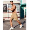 imageCOOFANDY Mens Gym Workout Athletic Shorts Running Jogger Quick Dry Lightweight Shorts with Zipper PocketsKhaki